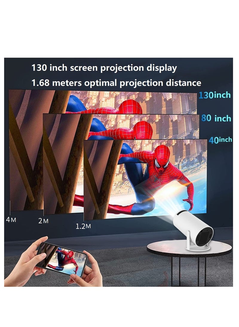 Gigglejoy - جهاز عرض فيديو صغير 4K محمول، جهاز عرض ذكي 1080P/200 ANSI مع واي فاي 6، BT 5.0، تعديل الشاشة، دوران 180 درجة، متوافق مع جهاز التلفاز/الهاتف/PS5/TV/الكمبيوتر المحمول/iOS/Android - Image 1