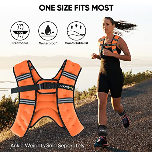 APEXUP 10lbs Weighted Vest Men Women, Weight Vest for Women Workout Equipment for Strength Training Running (Orange) - Image 5
