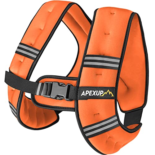 APEXUP 10lbs Weighted Vest Men Women, Weight Vest for Women Workout Equipment for Strength Training Running (Orange) - Image 1
