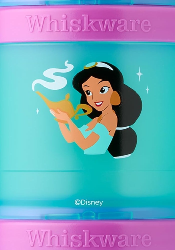 Whiskware Disney Princess Aladdin, Stackable Snack Containers for Kids, 3 Stackable Snack Cups for School or Travel, Backpack and Cupholder Friendly, Jasmine and Magic Carpet - Image 1