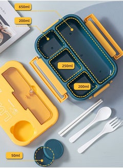 Super ZYouth Kids Bento Lunch Box, Lunch Containers for School with 4 Compartments, Utensils and Sauce Container, 1300ml  - Image 3