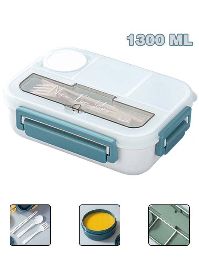 Super ZYouth - Kids Bento Lunch Box, Lunch Containers for School with 4 Compartments, Utensils and Sauce Container, 1300ml - Image 1