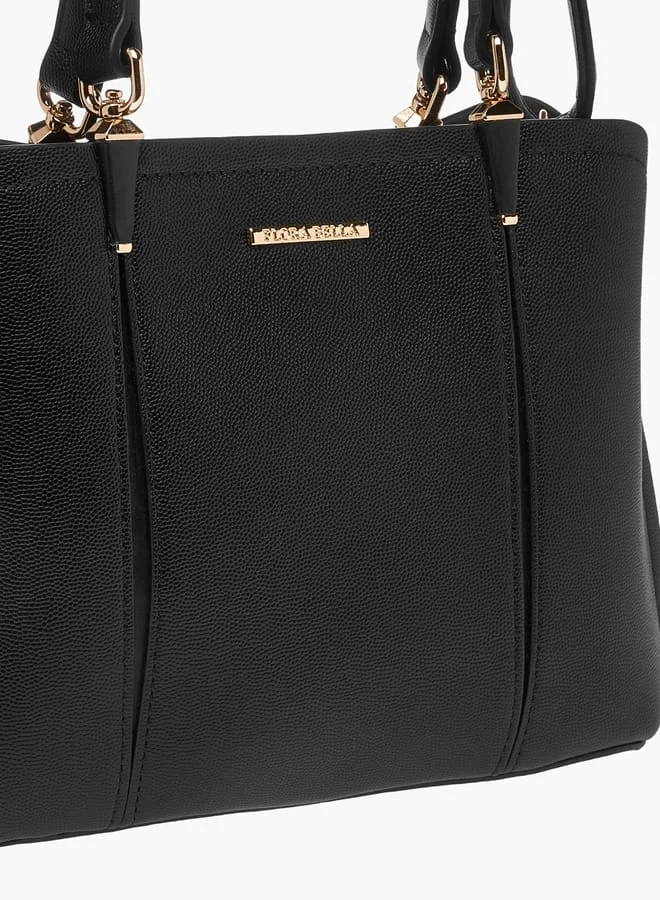 Flora Bella By Shoexpress Women Solid Tote Bag with Detachable Strap and Zip Closure