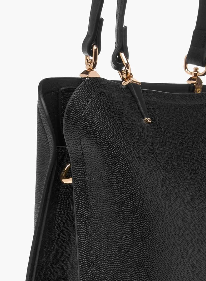 Flora Bella By Shoexpress Women Solid Tote Bag with Detachable Strap and Zip Closure