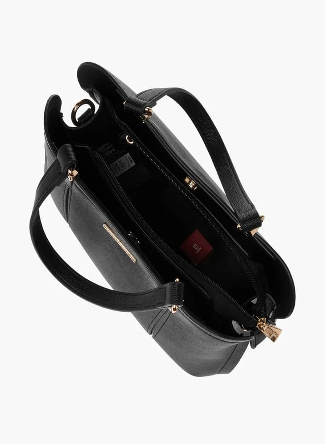 Flora Bella By Shoexpress Women Solid Tote Bag with Detachable Strap and Zip Closure