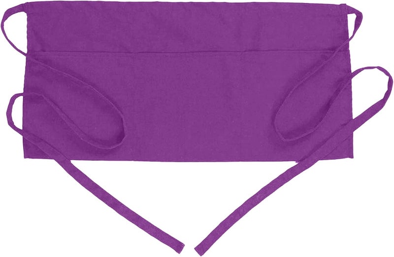 BOHARERS Waist Apron with 3 Pockets - Black Waitress Waiter Server Short Aprons - Image 1