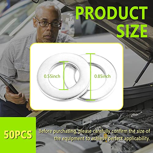 Salior 50PCS Oil Drain Plug Gasket,14mm Aluminum Engine Oil Plug Washer with Lasting Sealing,OEM#94109-14000 Crush Washer Oil Drain Plug Compatible with Honda Civic CRX Acura CL MDX - Image 2