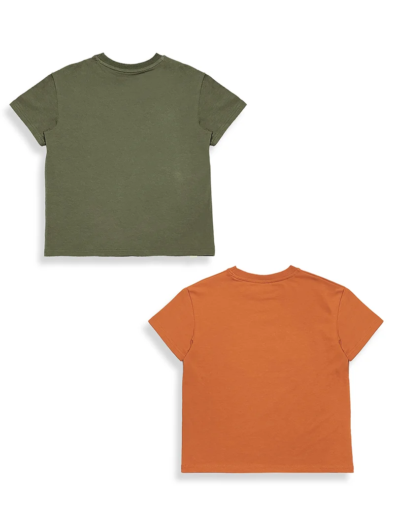 Denokids Boys T-shirt 2-Pack Crocodile&Leopard