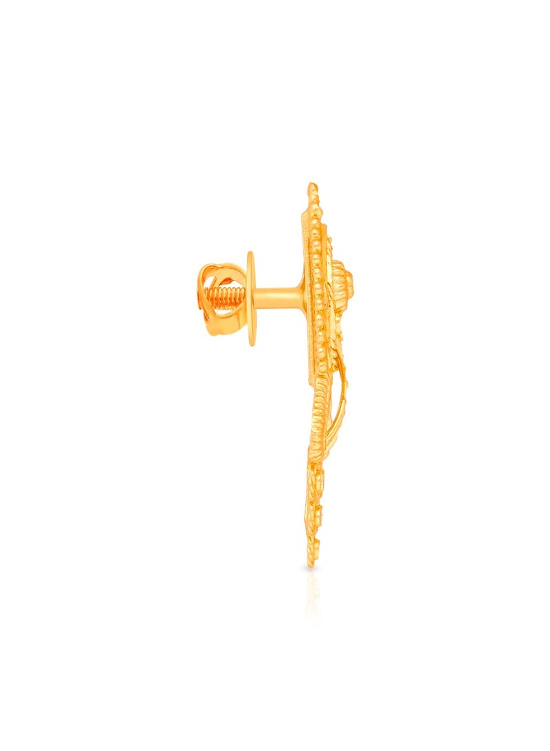 Malabar Gold and Diamonds 22KT 916 Gold Studs Earrings for Women ERNOB44858 - Image 2