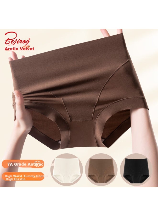 Bejirog Women's High-waisted Tummy Control Antibacterial Underwear, Plus Size Seamless Shapewear Panties Lifting Triangle Briefs, 3-pack - Image 1