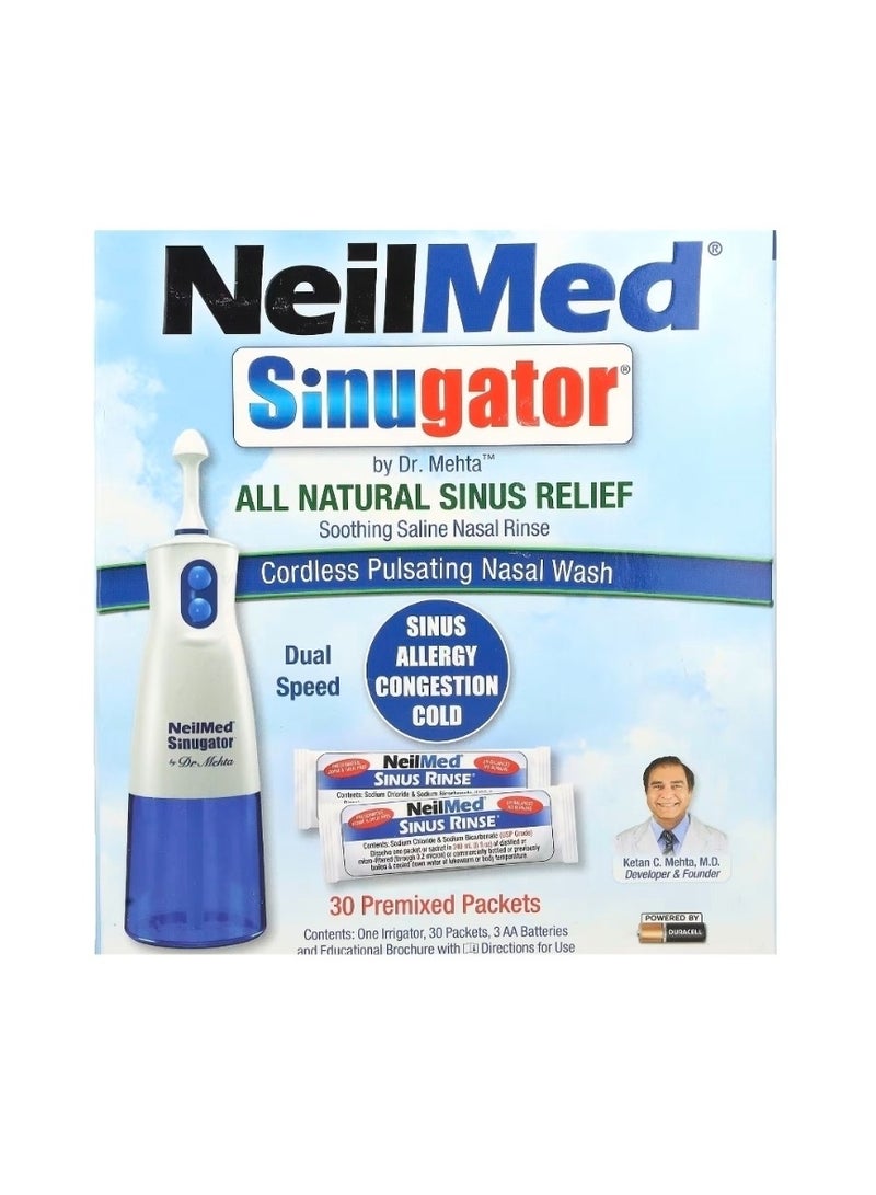 NeilMed Sinugator Cordless Pulsating Nasal Wash 3 Piece Set - Image 1