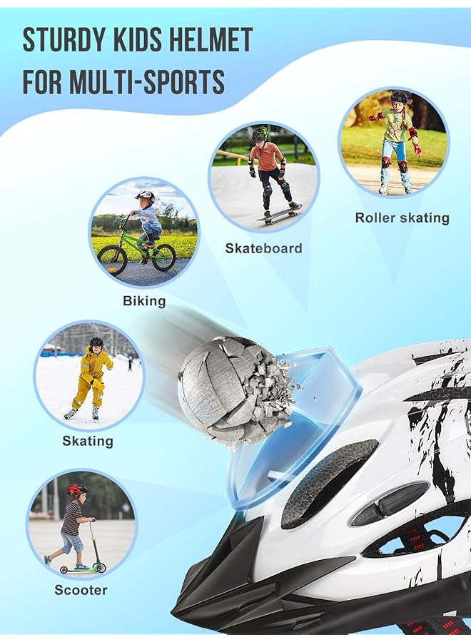 KASTWAVE Kids Bike Helmet Boys Girls Adjustable Kids Helmet Multi Sport Children Helmet (50 55Cm) For Kids Skating Cycling Scooter Boys And Girls Bicycle Helmets With Visor - Image 3