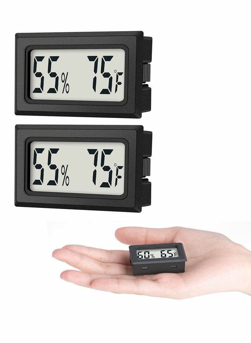 SYOSI Mini Digital Thermometer, SYOSI 2-Pack Hygrometer Indoor Humidity Monitor Temperature Humidity Gauge Meter with Fahrenheit (℉) for Humidors, Greenhouse, Garden, Cellar, Closet, Fridge  - Image 1