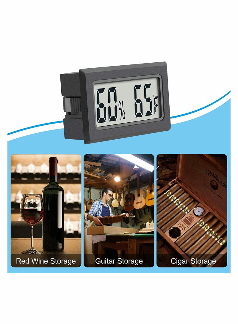 SYOSI Mini Digital Thermometer, SYOSI 2-Pack Hygrometer Indoor Humidity Monitor Temperature Humidity Gauge Meter with Fahrenheit (℉) for Humidors, Greenhouse, Garden, Cellar, Closet, Fridge  - Image 2