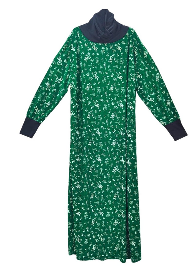 Dee's Fashion Women's printed Prayer Gown, Full Length Modest Islamic Robe, Long Sleeves, Comfortable and Elegant  - Image 1