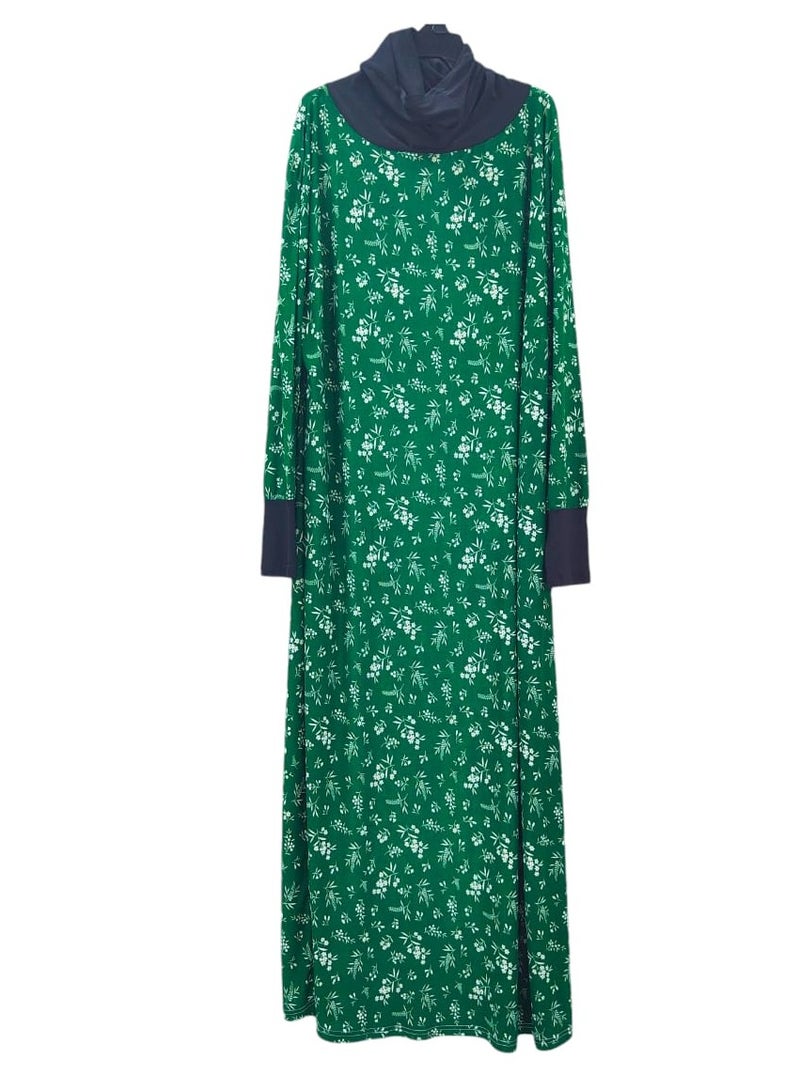 Dee's Fashion Women's printed Prayer Gown, Full Length Modest Islamic Robe, Long Sleeves, Comfortable and Elegant  - Image 2