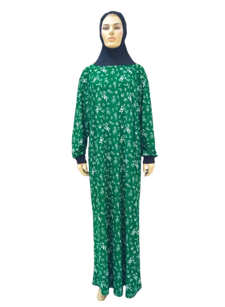 Dee's Fashion Women's printed Prayer Gown, Full Length Modest Islamic Robe, Long Sleeves, Comfortable and Elegant  - Image 3