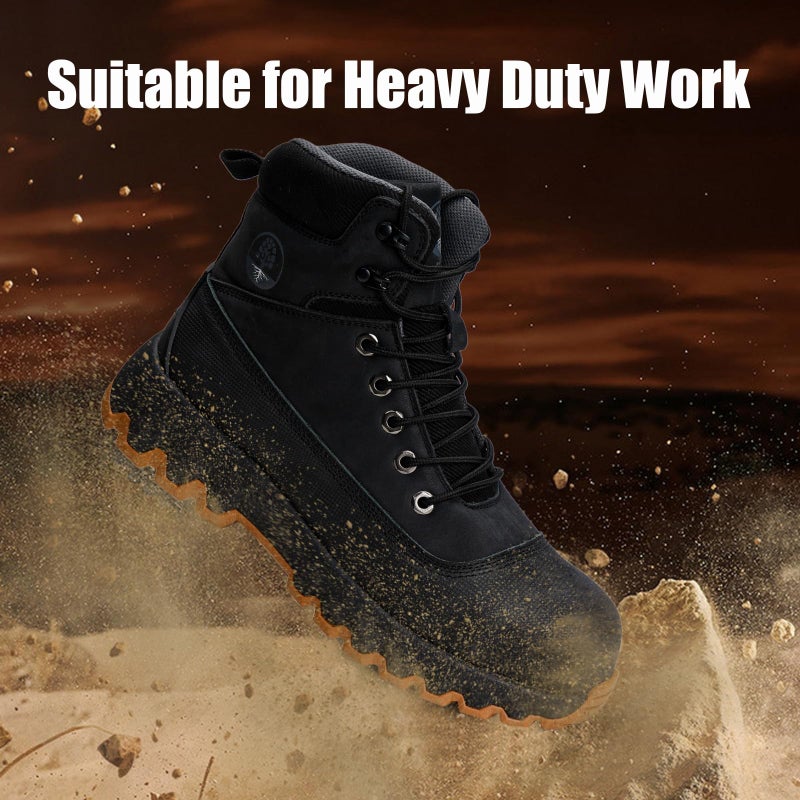 Peeldicou Mens Work Boots Composite Toe Boots for Men Genuine Leather Rubber Sole No Slip Waterproof Shoes Industrial & Construction Safety Boots - Image 5