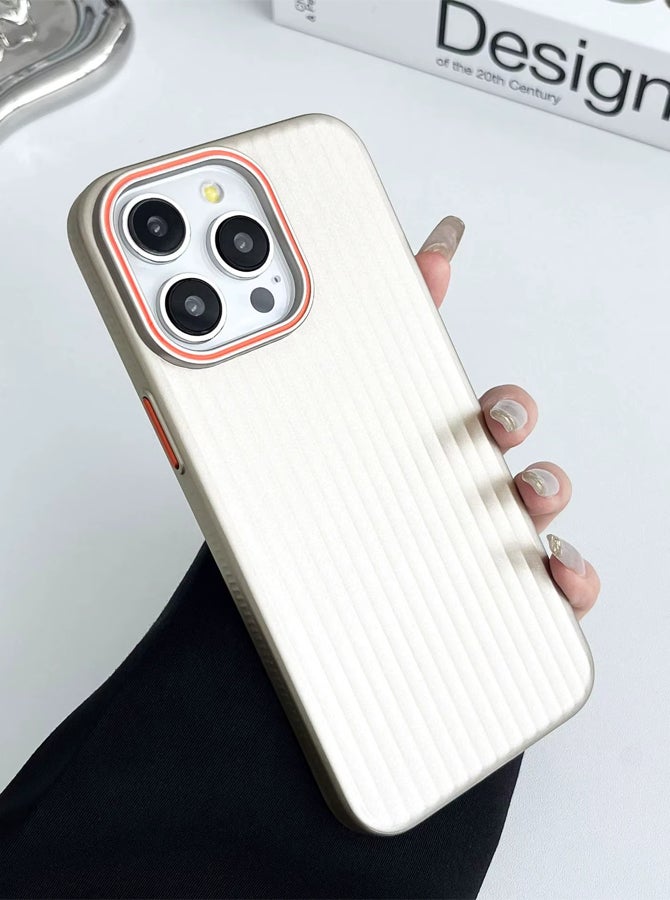 iPhone 11 Premium Ultra Thin Corrugated Matte Non-Slip Case, Metallic Paint Striped Waves Bumper Hard PC Slim Cover For iPhone 11 - Desert Titanium - Image 2