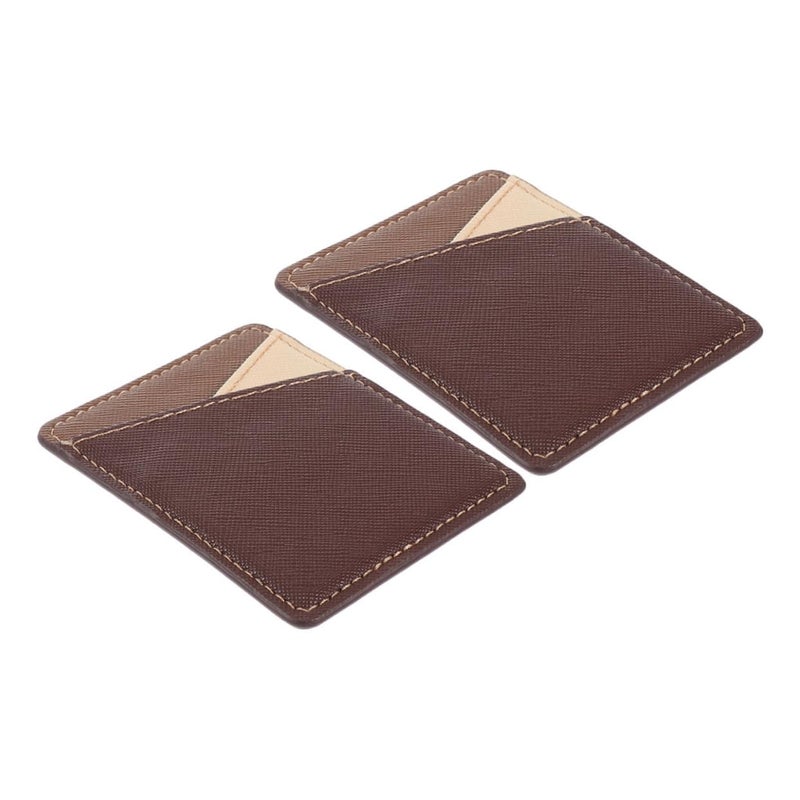 2Pcs Adhesive Phone Card Holder Wallet Pocket Pu Leather Easy Install For Mobile - Image 2