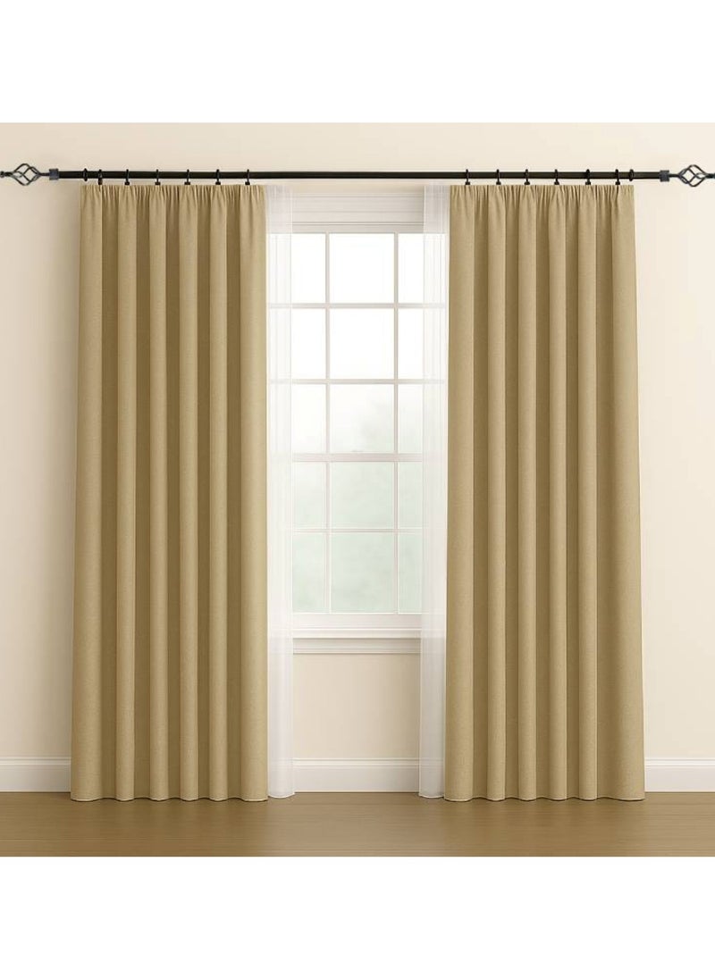 MAXQON Heavy Duty Extendable Double Curtain Rod 2 Meter Adjustable Sturdy Steel Black  - Image 3