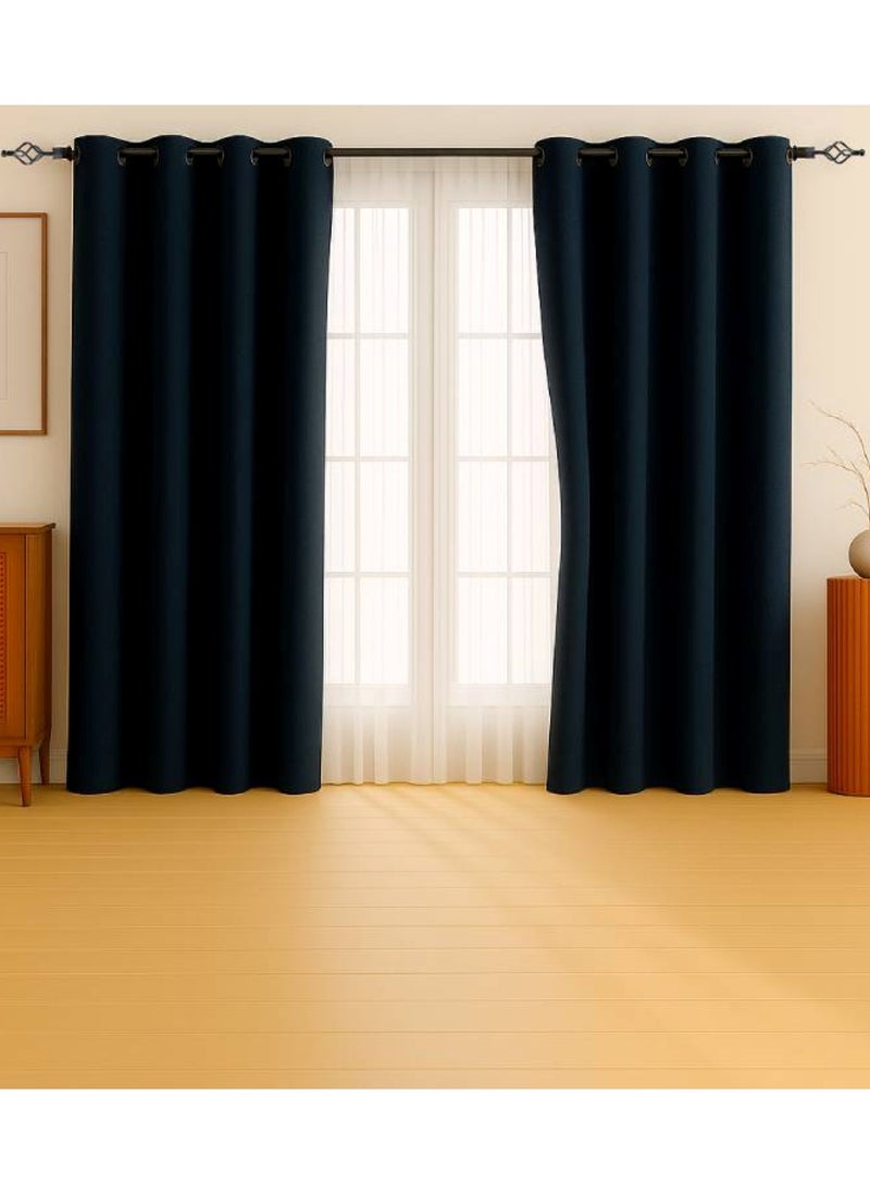 MAXQON Heavy Duty Extendable Double Curtain Rod 2 Meter Adjustable Sturdy Steel Black  - Image 4