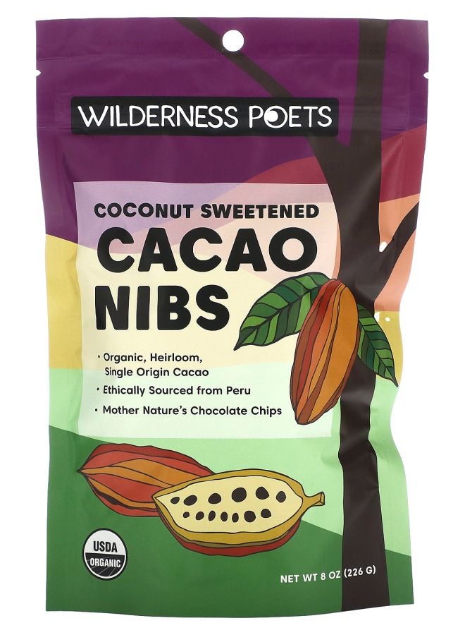 Organic Coconut Sweetened Cacao Nibs 8 oz (226 g)