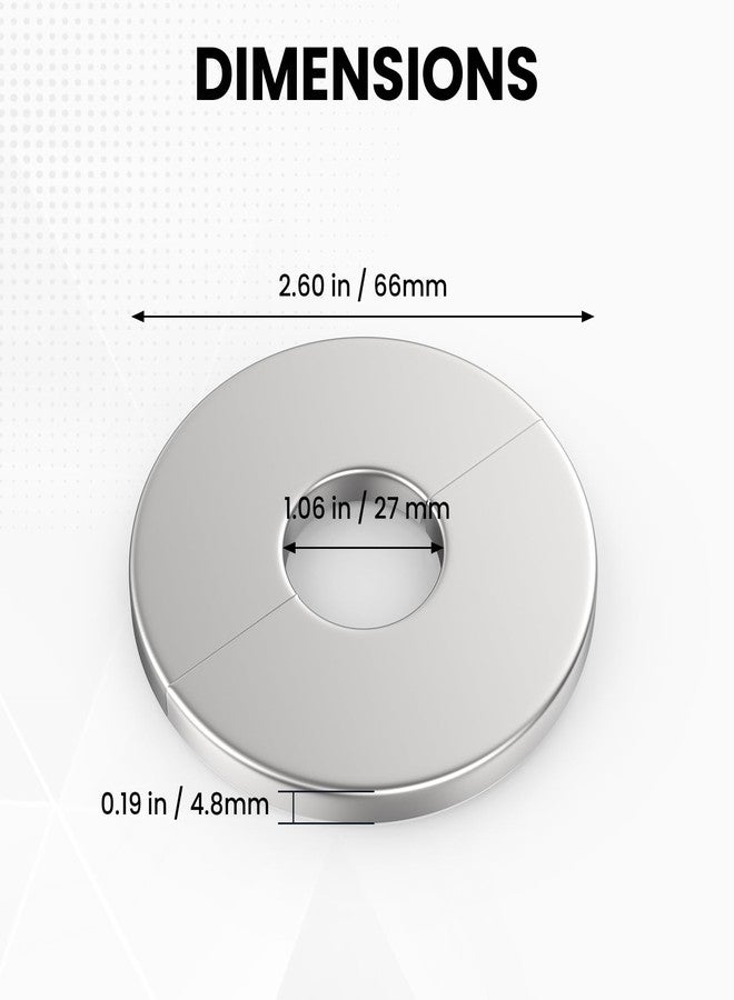 HONSNKS Wall Split Flange, HONSNKS 3Pcs Self Adhesive Round Escutcheon Plate 304 Stainless Steel Wall-mounted Pipe Hole Cover for Various Pipes (27mm/1.06inch ID) - Image 2