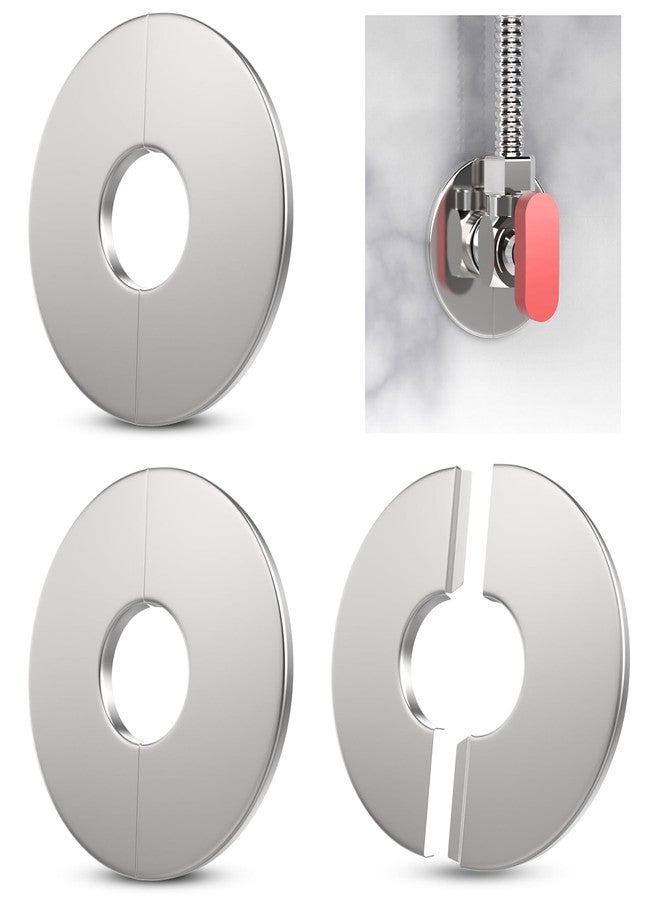 HONSNKS Wall Split Flange, HONSNKS 3Pcs Self Adhesive Round Escutcheon Plate 304 Stainless Steel Wall-mounted Pipe Hole Cover for Various Pipes (27mm/1.06inch ID) - Image 1