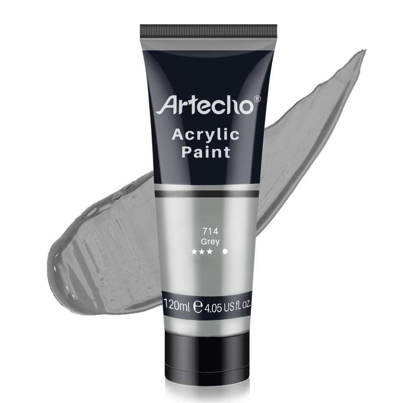 Artecho Grey Acrylic Paint Grey Paint 120ml 405oz Tubes Art Craft Paints for Canvas Rock Stone Wood Fabric Art Supplies - Image 3