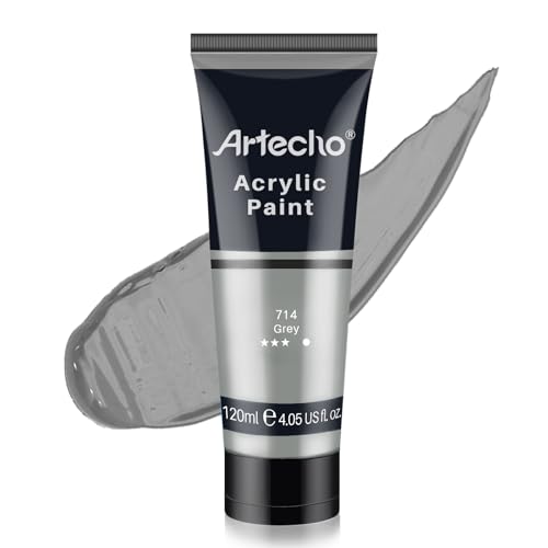 Artecho Grey Acrylic Paint Grey Paint 120ml 405oz Tubes Art Craft Paints for Canvas Rock Stone Wood Fabric Art Supplies - Image 1