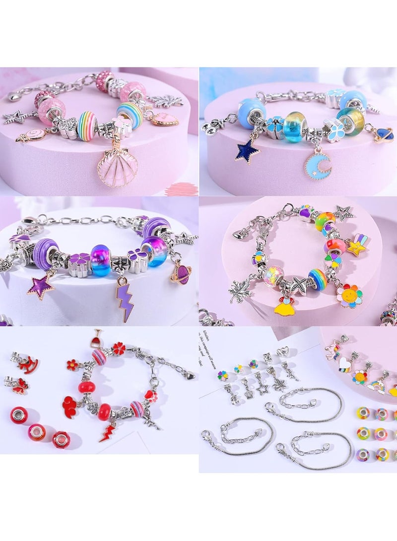 general Girl Bracelet Making Kit, 66-Piece Charm Bracelet Kit, with Jewelry Box, Jewelry Charm, DIY Craft Bracelet, Jewelry Gifts for Adults and Kids, Gifts for Girls 8-12 (Pink)  - Image 4