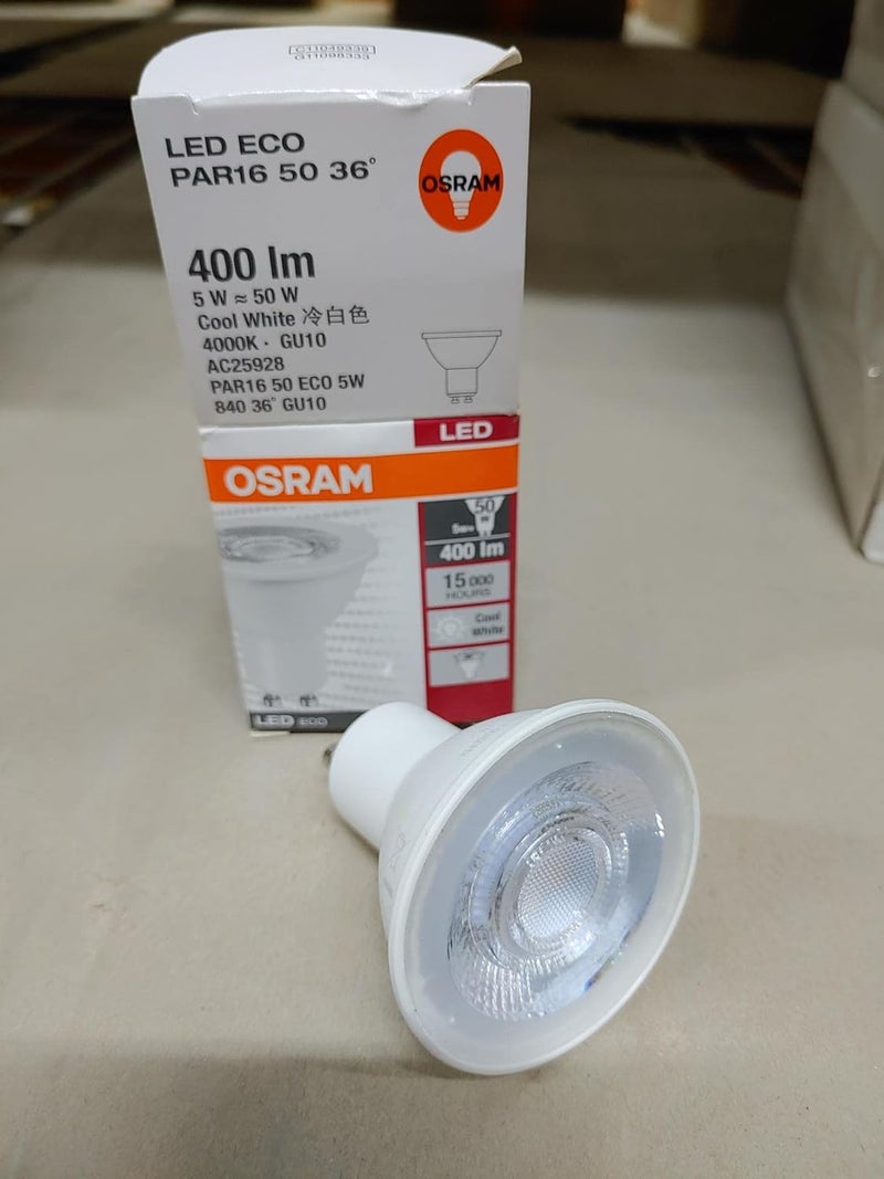 OSRAM أوسرام GU10 LED لمبة إضاءة 5 وات ECO Par16 36 درجة أبيض بارد / 4000 كلفن حزمة من 10 - Image 5