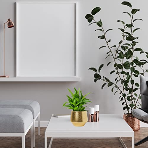 ecofynd 5 inches, Eion Jr Metal Plant Pot, Decorative Modern Indoor Planter Flower Pots, Home Garden Decor Planter for Living Room Bedroom Interior, Pack of 1 (Gold, POT022) - Image 5