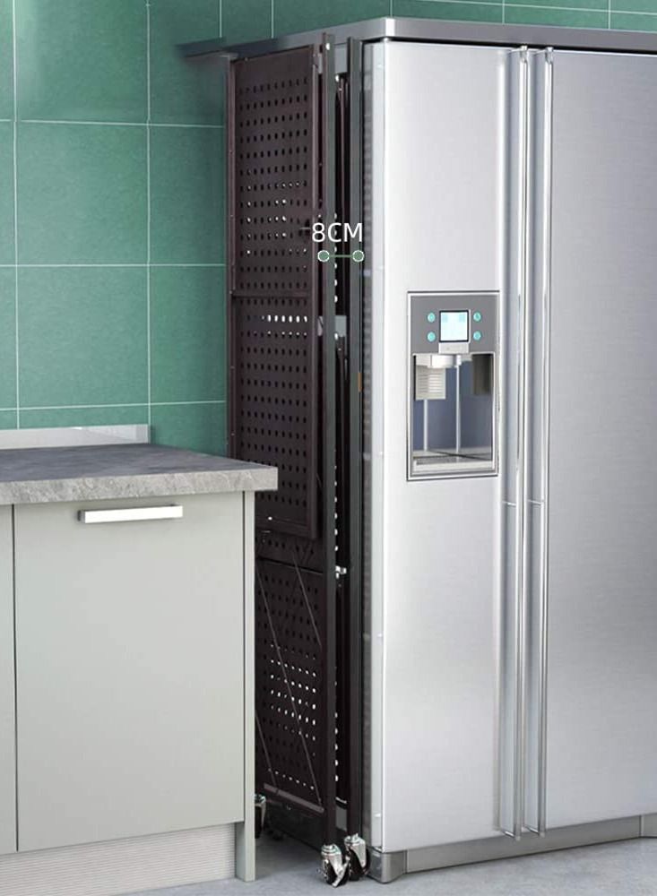 DubaiGallery 4-Tier Folding Storage Unit with Wheel Heavy Duty Storage Unit for Kitchen Garage Bathroom Organizer Black - Image 4