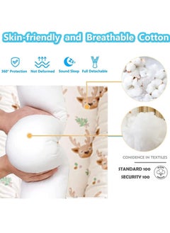 Generic Baby Nest 88x53cm Baby Nest Pod for Newborn Soft Sleeping Cribs Cuddle Pads with Pillow 100% Cotton Swaddling Wrap for Newborn & Babies - 0-12 Months (A)  - Image 3