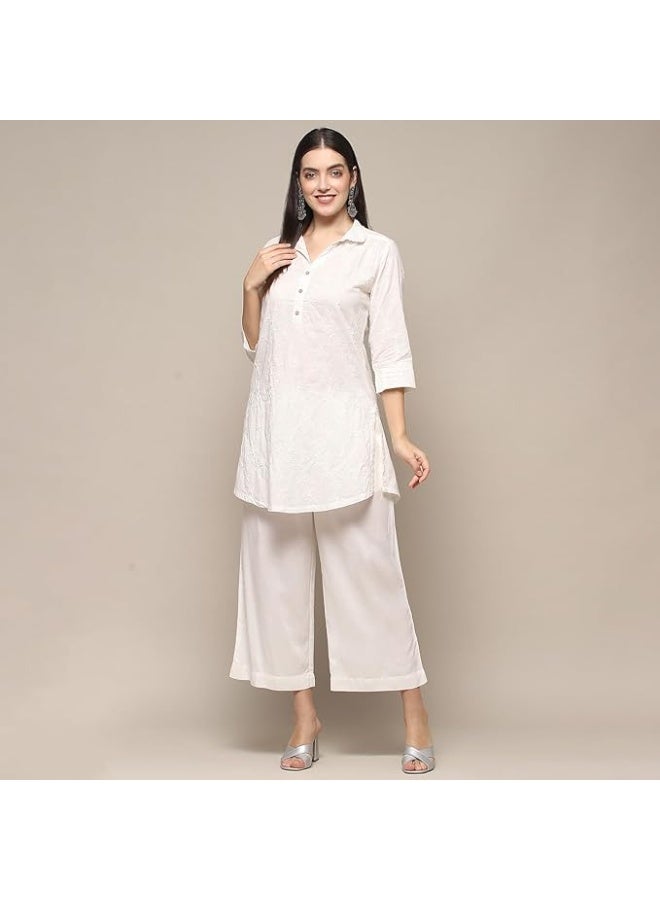 BIBA Women Cotton Straight Fit Embroidered Short Kurta 4xl - Image 3