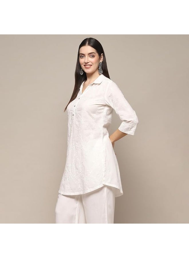 BIBA Women Cotton Straight Fit Embroidered Short Kurta 4xl - Image 2