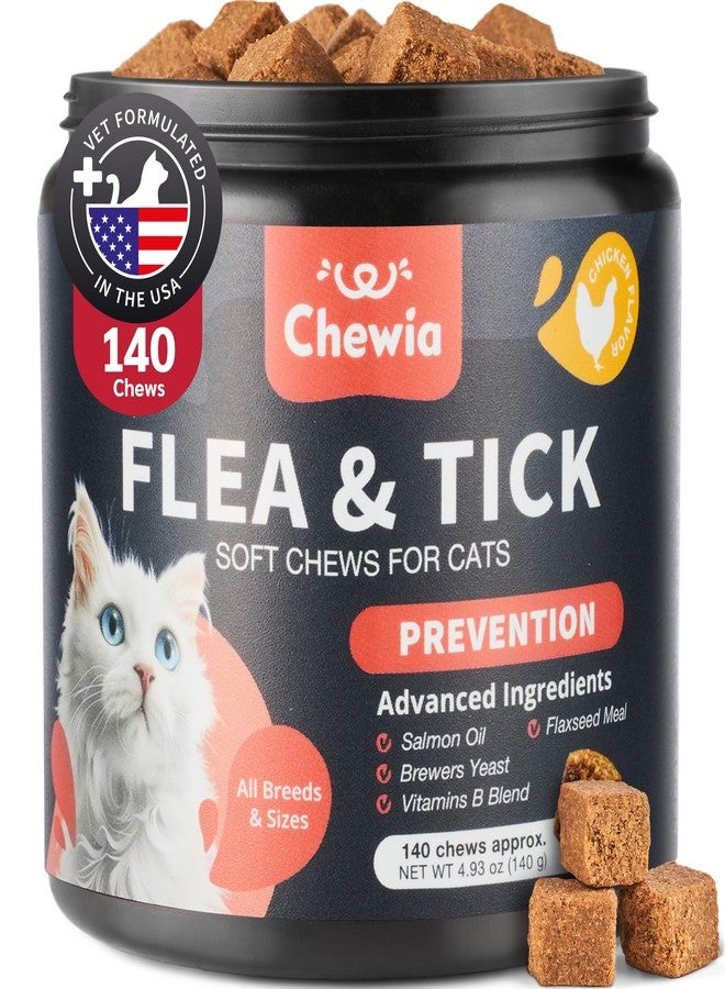 CHEWIA Flea Treatment for Cats - Daily Oral Cat Flea and Tick Treatment Chews - Chewable Kitten Flea Treatment - Soft Treats for All Breeds & Ages - Natural Chicken-Flavor Flea and Tick Supplement for Cats - Image 1