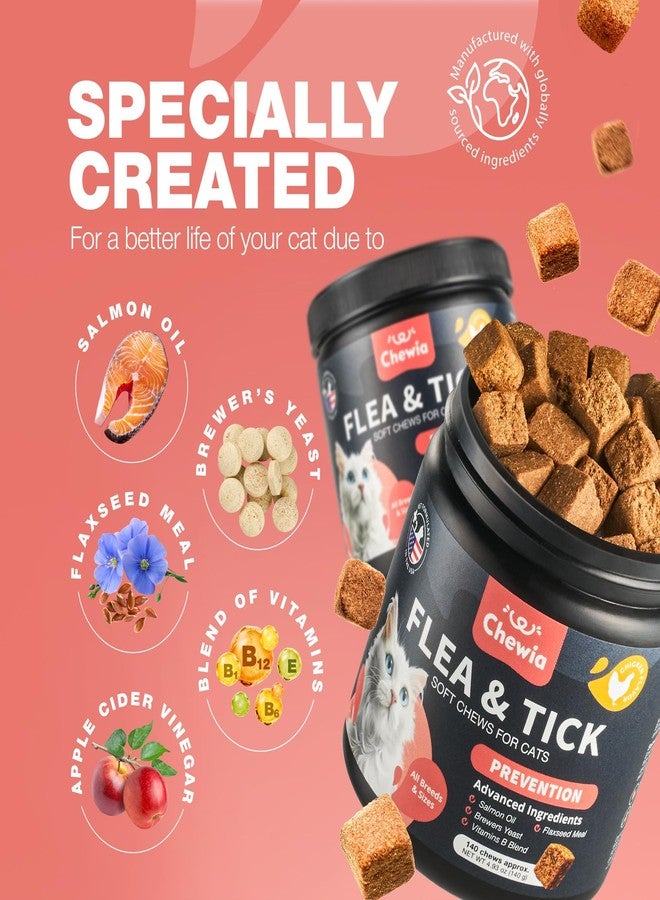 CHEWIA Flea Treatment for Cats - Daily Oral Cat Flea and Tick Treatment Chews - Chewable Kitten Flea Treatment - Soft Treats for All Breeds & Ages - Natural Chicken-Flavor Flea and Tick Supplement for Cats - Image 4