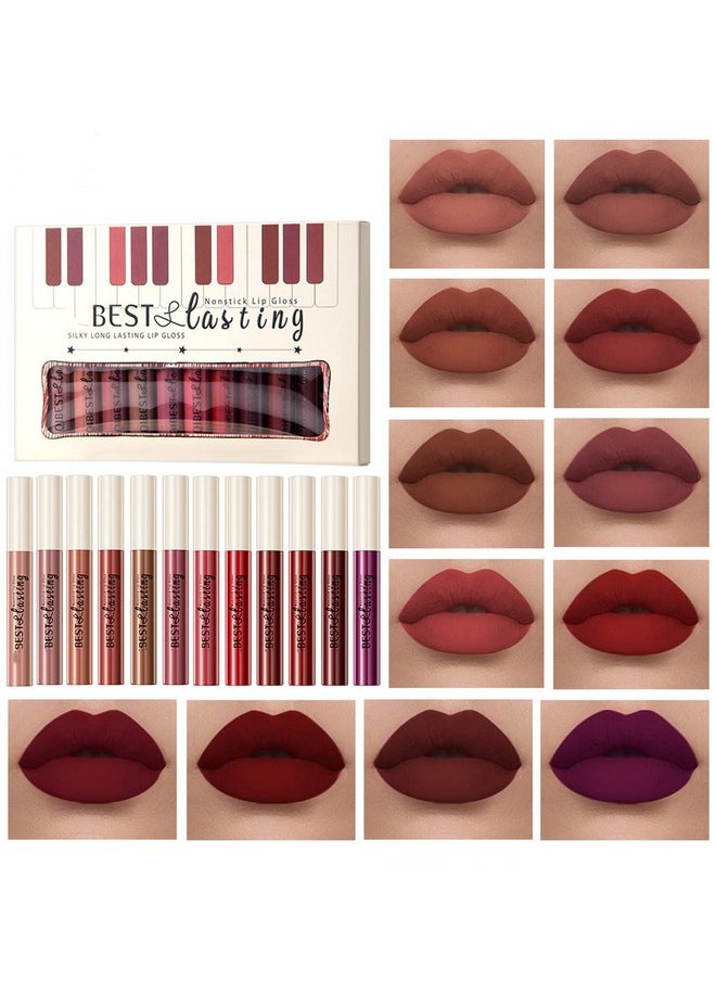 Melemando 12Pcs Matte Liquid Lipstick Makeup Set Waterproof Quick Drying Non Stick Cup Matte Lip Gloss Kit Lip Stain Makeup Gift Sets For Girls And Women.（01  - Image 2