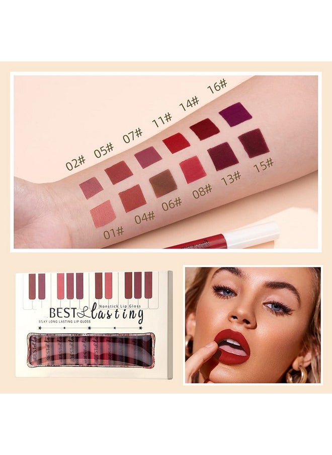 Melemando 12Pcs Matte Liquid Lipstick Makeup Set Waterproof Quick Drying Non Stick Cup Matte Lip Gloss Kit Lip Stain Makeup Gift Sets For Girls And Women.（01  - Image 3