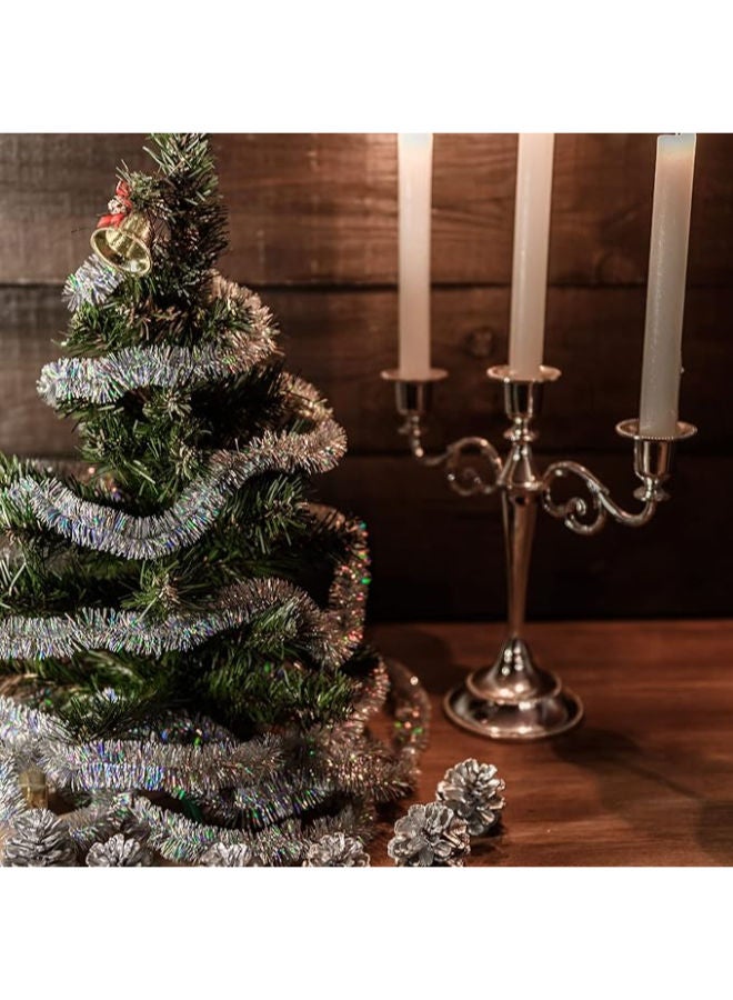 6m Sparkling Metallic Tinsel Hanging Garland (3 pieces ) - Image 3