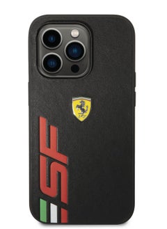 Ferrari Ferrari PU Leather Case With Printed Big SF Logo For iPhone 14 Pro - Black [ FEHCP14LPSFK ]  - Image 1