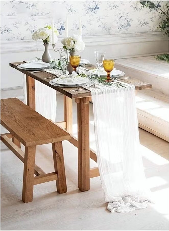 Risen Translucent Table Runner Chessian Tablecloth for Wedding Reception Bridal Shower Party Decoration Table Centerpiece 90*300CM - Image 2