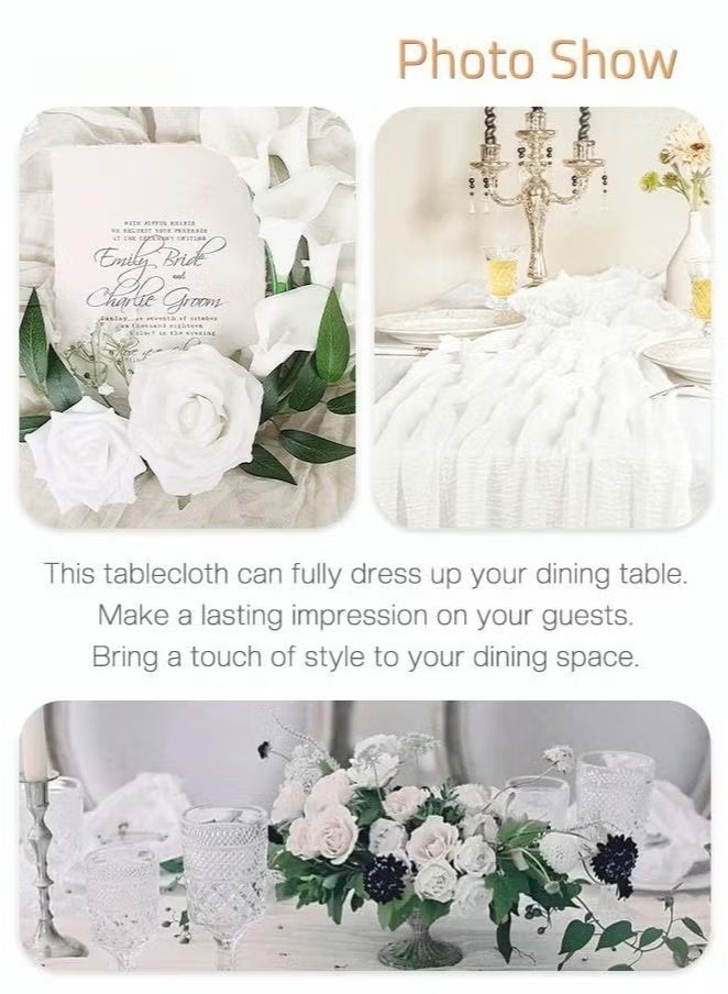 Risen Translucent Table Runner Chessian Tablecloth for Wedding Reception Bridal Shower Party Decoration Table Centerpiece 90*300CM - Image 5