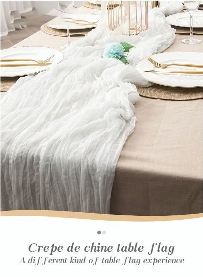 Risen Translucent Table Runner Chessian Tablecloth for Wedding Reception Bridal Shower Party Decoration Table Centerpiece 90*300CM - Image 3