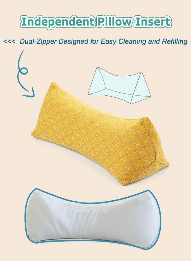 EDMILE Buckwheat Hulls Neck Roll Pillow, Adjustable Firmness Cylinder Pillows, Cervical RollCurved Contour for Recliner Travel, Back Sleepers, 6x15 Inch Yellow - Image 3