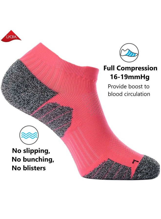 CWVLC Unisex Cushioned Compression Athletic Ankle Socks Multipack, 3-pairs Watermelon, M - Image 3