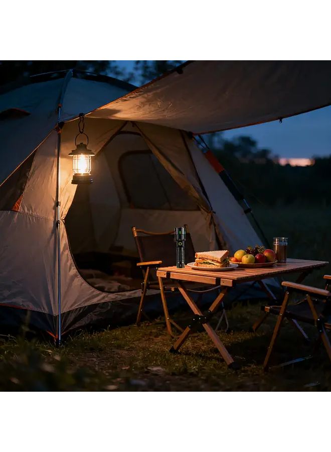 GDSIZHE مصباح يدوي محمول، شاحن عبر USB، عالي اللمعان، قابل لتعديل البؤرة، 5 أوضاع، مصباح قابل للتكبير للإضاءة في التخييم - Image 5